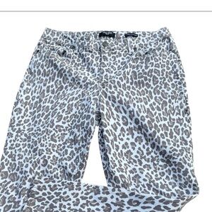 Nine West Size 14 Leopard Print Skinny Ankle Jeans Animal Print